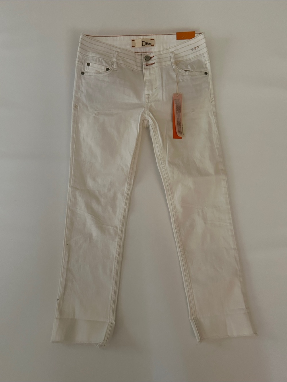 Dittos White High-Rise Jeans with Contrast Stitching - Picture 2 of 10